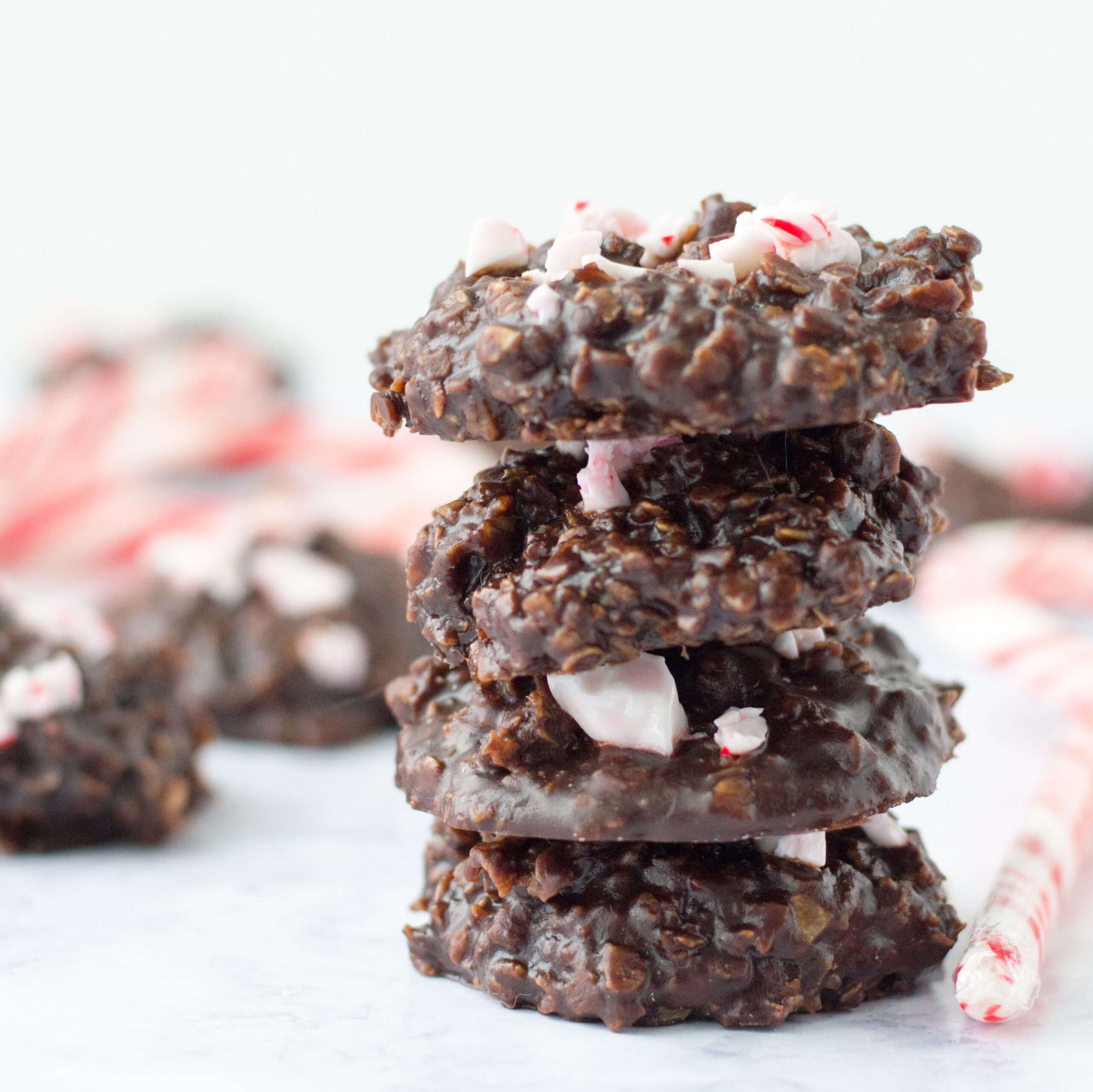 Chocolate Peppermint No-Bake Cookies