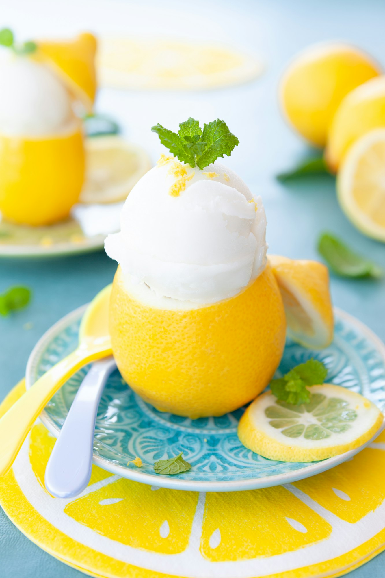 Ice cold lemon sorbet