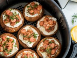 Air Fryer Stuffed Mushrooms with Sausage and Cheese