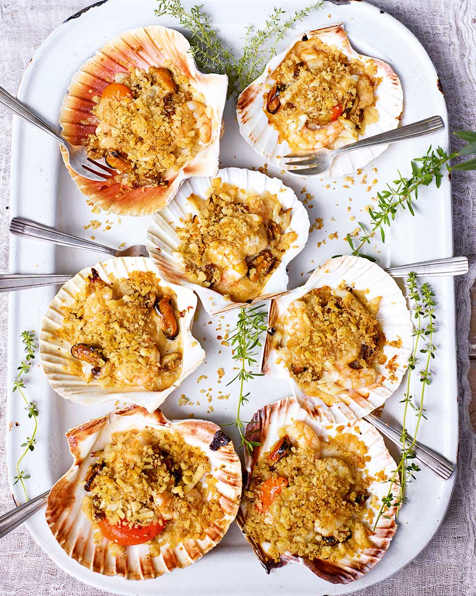 Mussels and Prawn Gratins