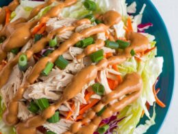 Cabbage and Chicken Salad with Peanut Sauce
