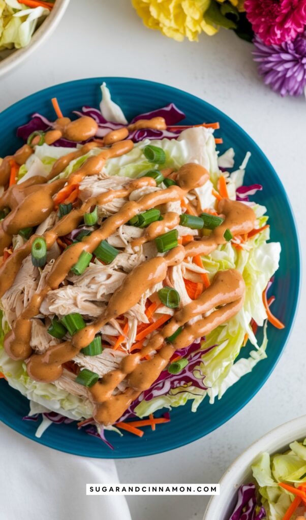 Cabbage and Chicken Salad with Peanut Sauce