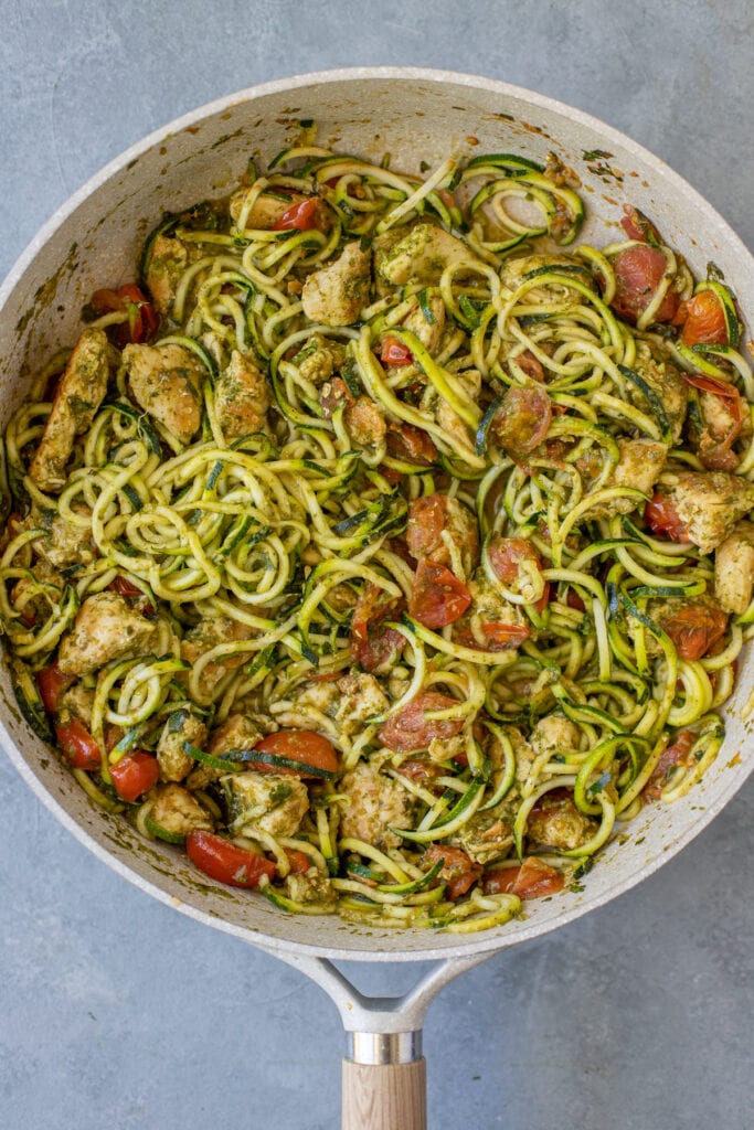 Pesto Chicken Zucchini Noodles