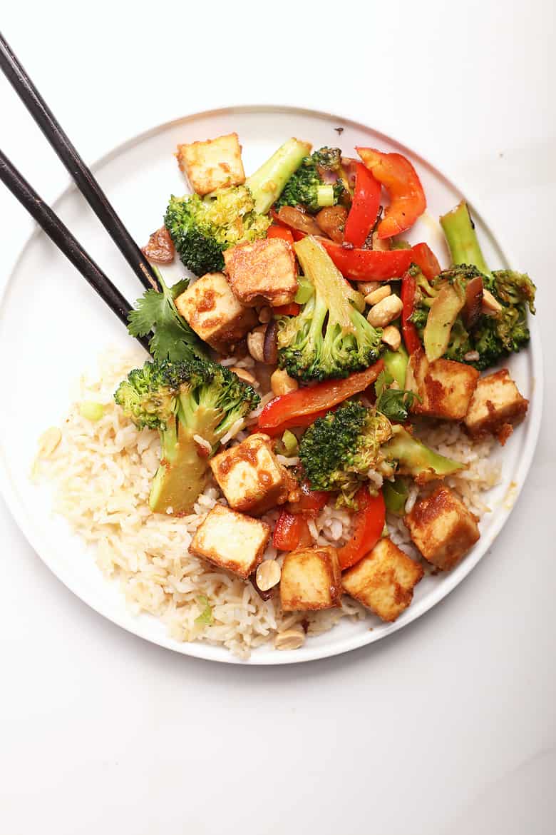 Tofu Stir-Fry with Broccoli and Bell Peppers