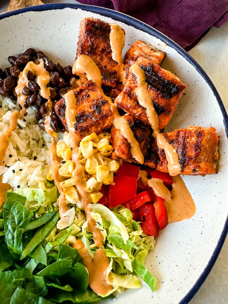 Cajun Salmon Rice Bowl