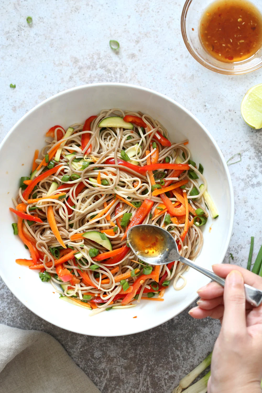 Cold Soba Noodle Bowl with Sesame Dressing