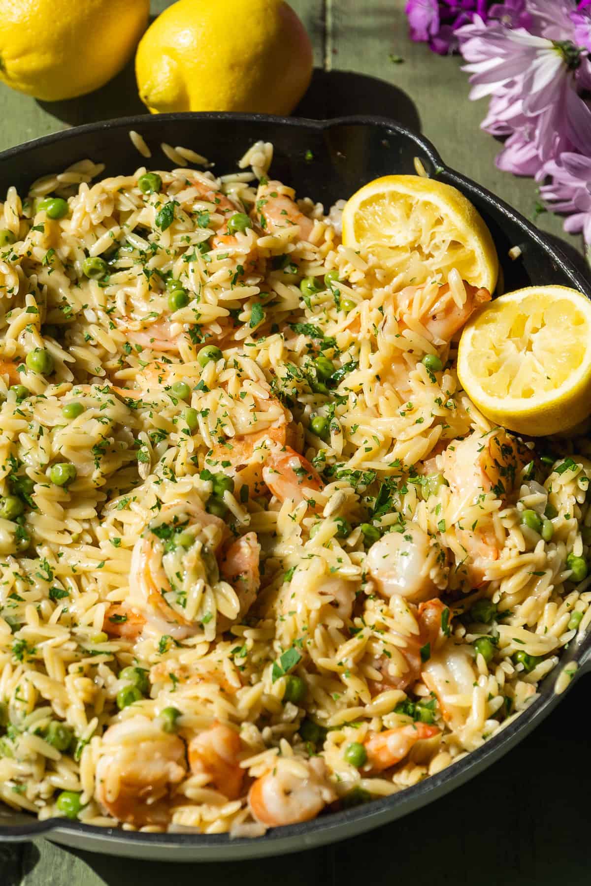 Garlic Butter Shrimp and Orzo