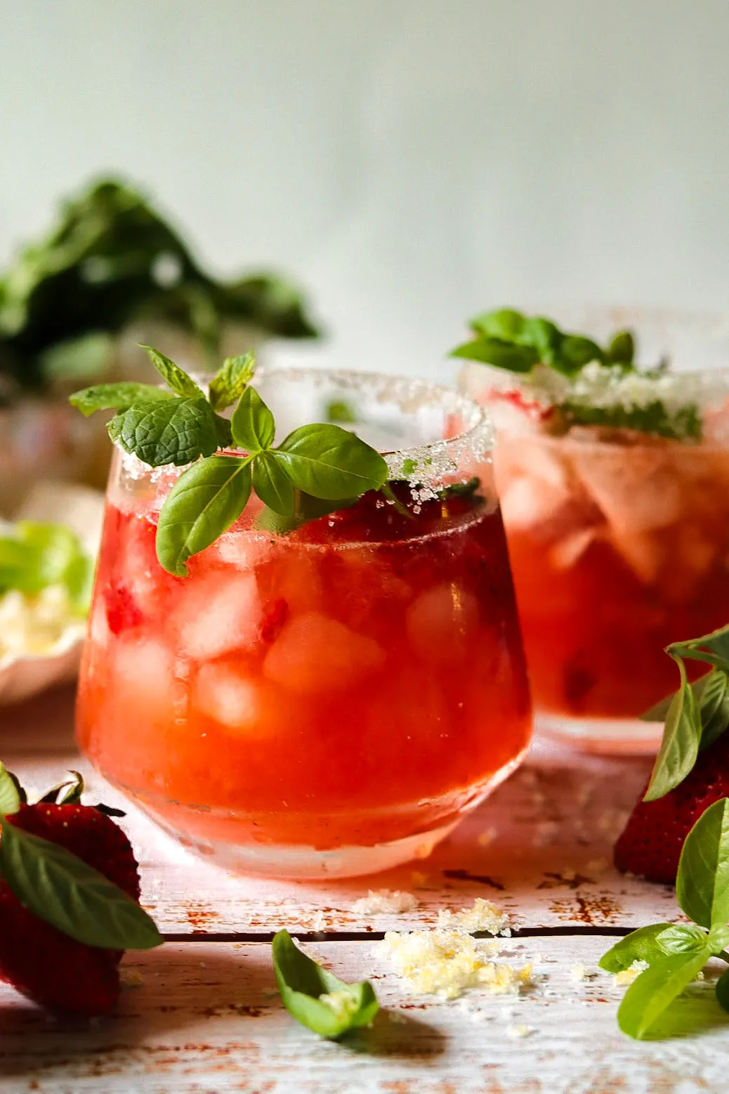 Strawberry Basil Bourbon Smash
