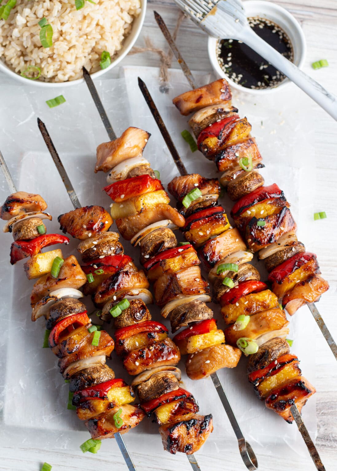 Teriyaki Chicken Skewers with Pineapple