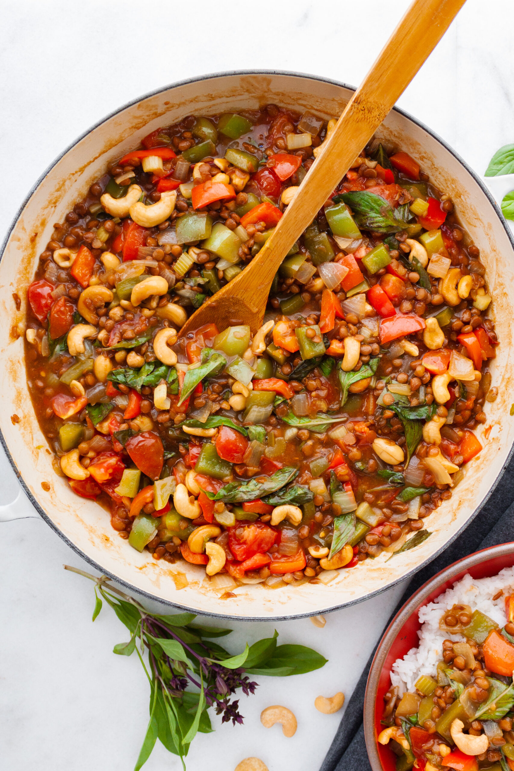 Thai Spicy Lentil Stir-Fry