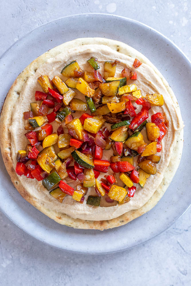 Grilled Veggie and Hummus Flatbreads