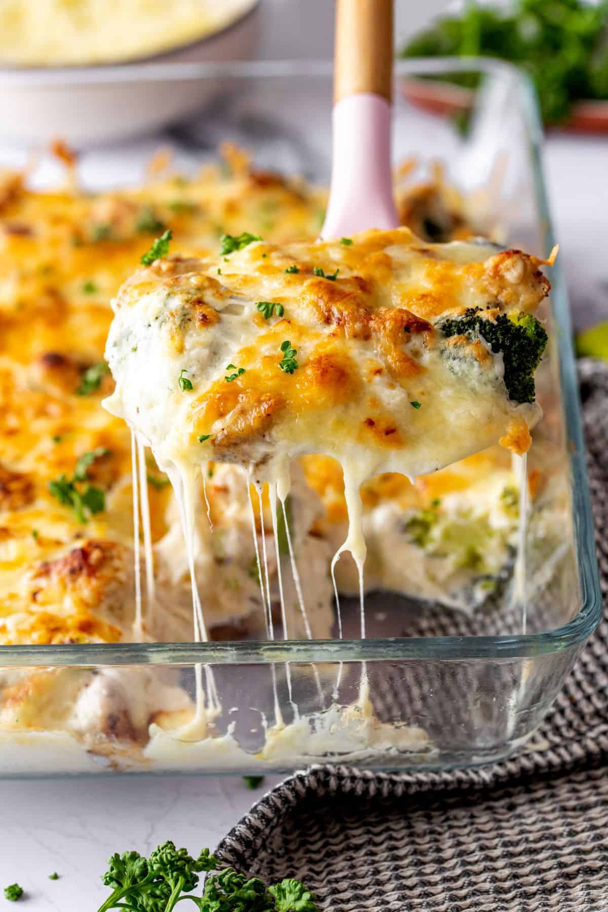 Keto Chicken Alfredo Bake