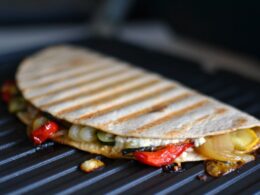 Grilled Veggie and Feta Panini - a vegetarian tortilla panini for lunch or a quick snack