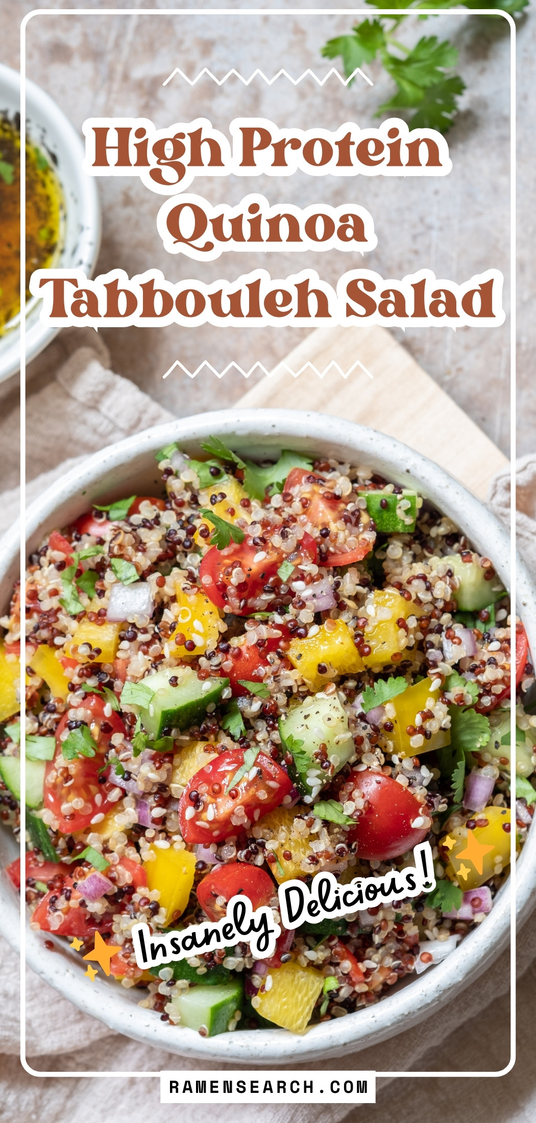 High Protein Quinoa Tabbouleh Salad