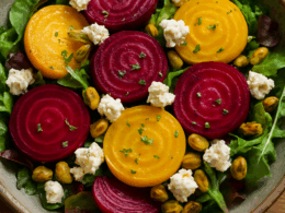 Roasted Beet, Goat Cheese & Pistachio Salad