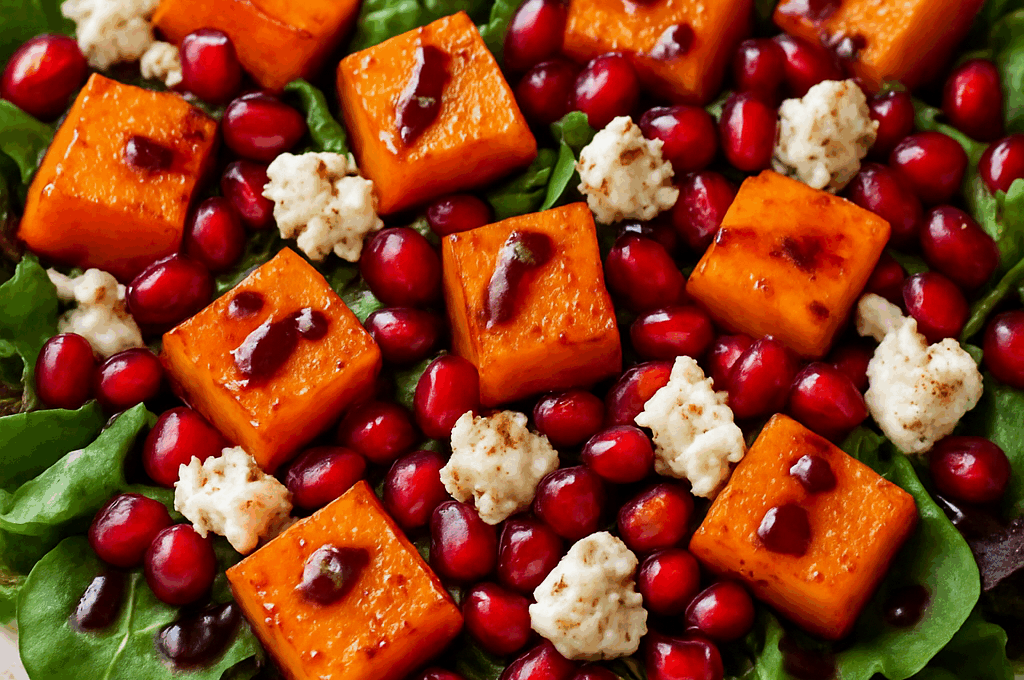 Pumpkin, Feta & Pomegranate Salad