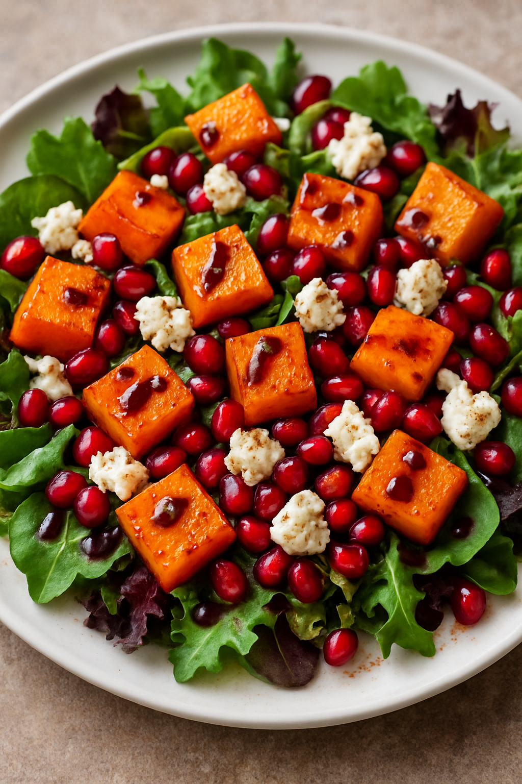 Pumpkin, Feta & Pomegranate Salad Recipe